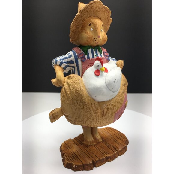 Dept 56 General Store Bunny Rabbit Figurine Holding Chicken & Seeds Easter Decor - Picture 10 of 13